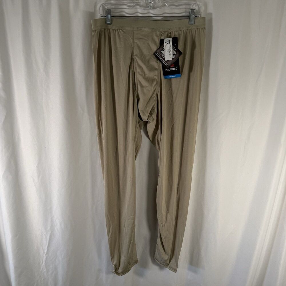 New Polartec Official US Army Drawers Men's Large Tan Lightweight Cold Weather